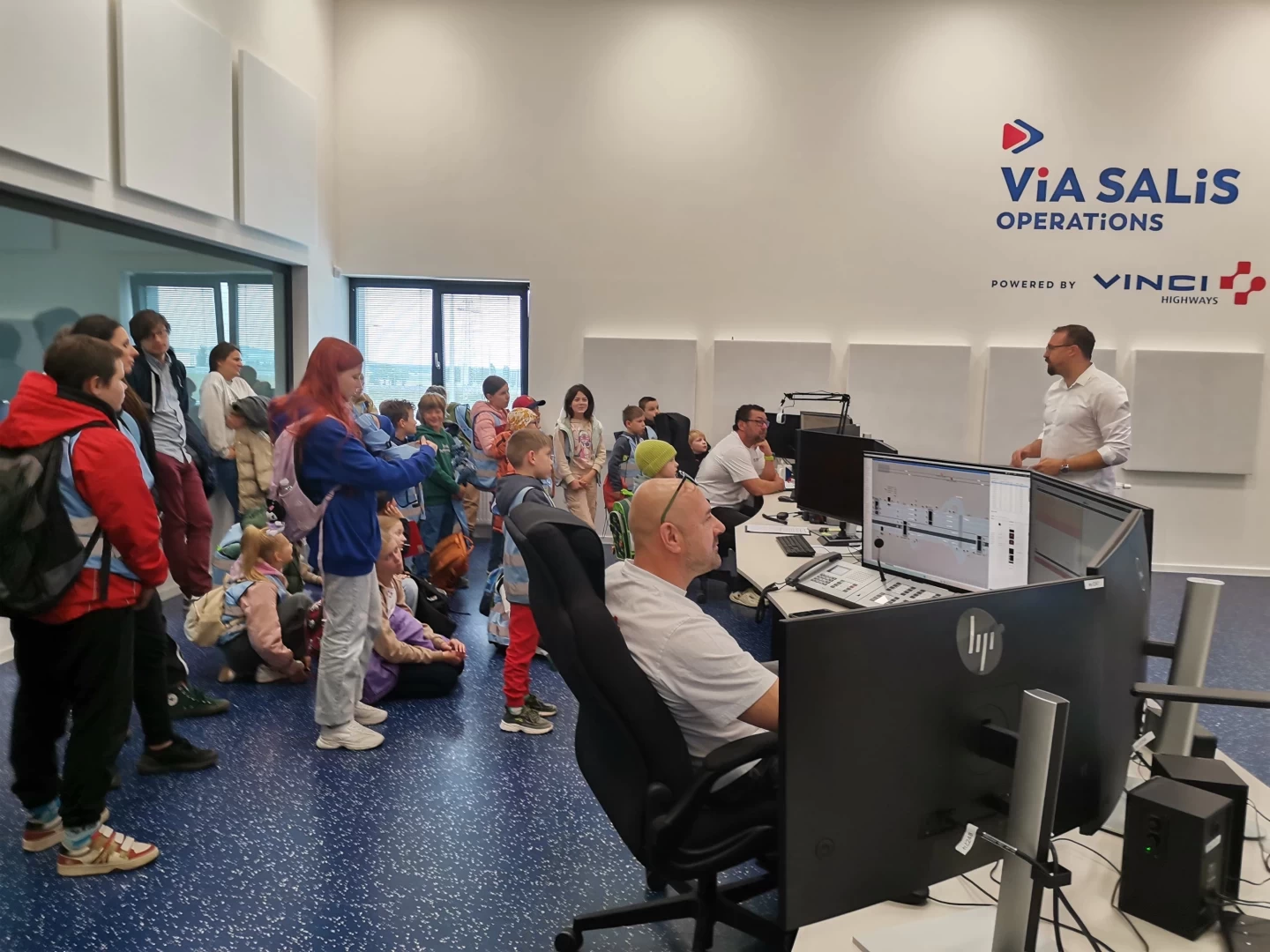 All Stars School Visits The operations center of the new section of the D4 motorway!